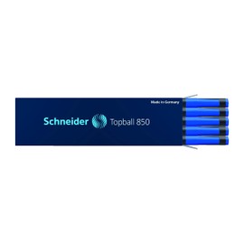 Schneider Topball 850, Rollerball Refill, Box of 10 Refills, Blue Ink (RS8503), Multicolor