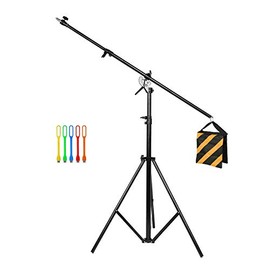 CONXTRUE Max 13.2ft/400cm Two Way Adjustable Photo Studio Light Stand with 6.2ft/190cm Boom Arm and Sandbag, Aluminum Alloy Rotable Tripod for Studio Outdoor Photography Portrait Video