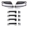 AUCERAMIC Chrome Mirror Cover Caps + Door Handle Covers Without