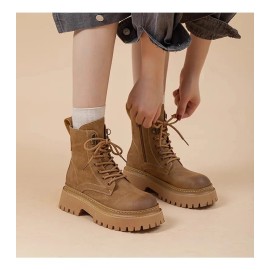 Botas Martin Retro Con Suela Gruesa A Media Pantorrilla Para