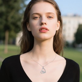 CUPENDA Capybara kette Halskette 925 Sterlingsilber Herz süßer Tier Anhänger Halskette Schmuck für Damen