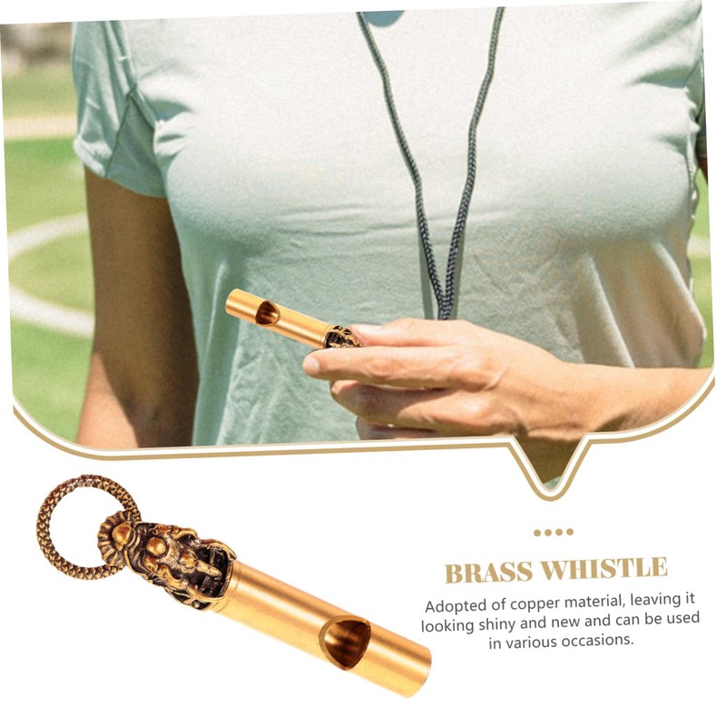 LABRIMP Portable Copper Whistle Keychain Loud Camping Whistle for Hiking