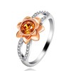 Uloveido 14K Rose Gold Plated Flower Ring Two Tones Infinity