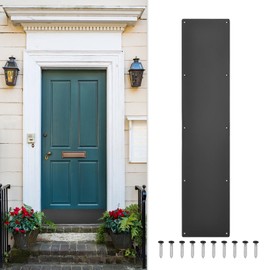 uxcell Door Kick Plate, 8 x 30 Inches Aluminum Kick Plate Door Plate, 1.5mm (1/16 Inch) Thickness, for Exterior Front Door or Back Door, Black (Single Pack)