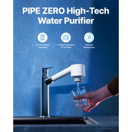 Goose Neck Type Tap Mount Faucet for Drinking Water with 5 Filter Elements, Reduces Chlorine for Good Flavor, Tap Water Filter Mount for Kitchen Sink