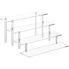 HENABLE 4 Tier Acrylic Perfume Organizer Stand, Clear Display Risers for Perfume, Cologn