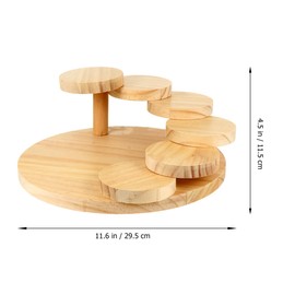 Luxshiny Snacks Desserts Plate Japanese Wood Sushi Trays Rotating Steps Stairs Serving Plate Sushi Sashimi Plate Geta Serving Plates For Home Restaurant (29.5cm) Bamboo Sushi Mat
