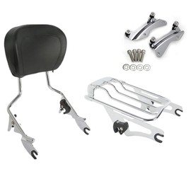 XFMT Detachable Passenger Backrest Sissy Bar With Two Up Luggage Rack and 4 Point Docking Hardware Kits Fit For Harley Air Wing Touring Road King Street Glide Road Glide Electra Glide 2014-Later