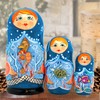 Little Fishes 3-Nest Matreshka Wooden Nesting Dolls Set, Coastal -