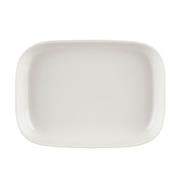 MARIMEKKO Oiva Siirtolapuutarha Black & White Serving Platter – Refine Your Kitchen Décor with Our Iconic White Stoneware – Stylish Serving Dishes for Entertaining (10 in x 7 in)