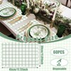 Gandeer 60 Pcs Sage Green Gingham Party Supplies Gift Disposable