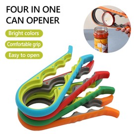 Jar Opener, Bottle Openers Ring Pull Can Opener aid for weak Hands Arthritic Hands Can Opener for The Elderly & Children (Red)