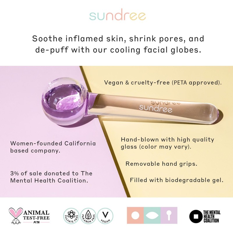 sundree Cooling Facial Ice Globes | Reduce Puffiness | Tighten