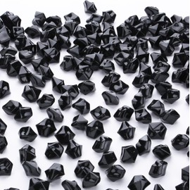 AWARDSEN Pack of 500 Black Acrylic Decorative Diamonds, Gemstones for Wedding, Crafts Decoration, Glitter Stones, Decorative Stones, Party, Vase Funding, Muggle Stones, Colourful