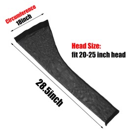 Hair Weave Sleeve for Locs – Extra Long Hair Sleeve with Drawstring for Dreadlocks, Braids & Twists – Breathable Stretchy Loc Sleeve for Women – Lightweight & Reusable Wig Cap (Black)