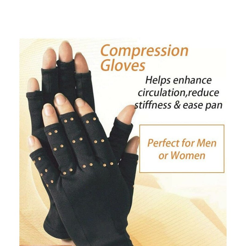 Copper Care Copper Infused Compression Gloves Large (Black, Large, XLarge,