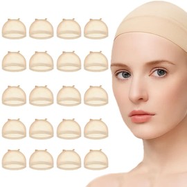 Wig Caps to Hold Wig in Place, 20 Pack Breathable Hair Net for Wigs, Transparent Wig Cap for Comfortable Fit, 7inch to 26inch Stretch for Daily Wear, Drama Performance and Costume Use