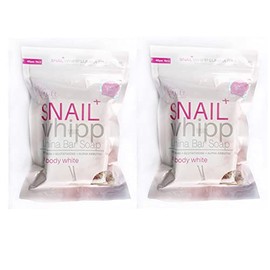 Beauty Vault 2 Bars Snail Whipp Lumina Bar Soap with Snail Serum, 120g Each