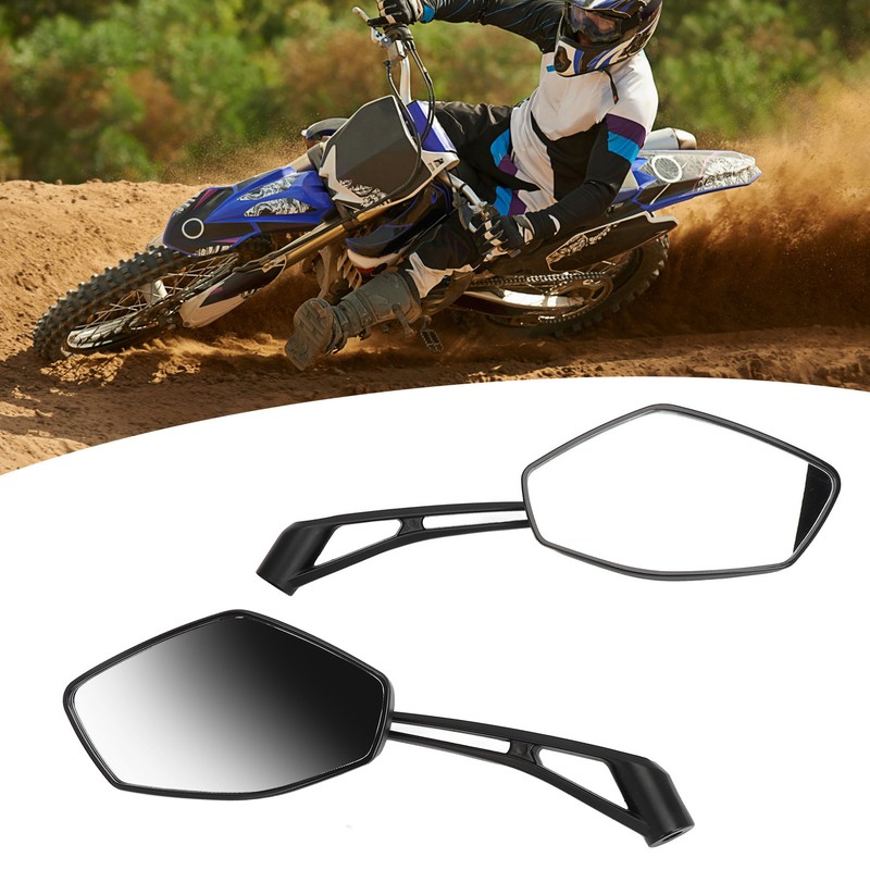 2PCS Motorcycle Rearview Mirror Clear Vision Wide Angle Shockproof Handlebar