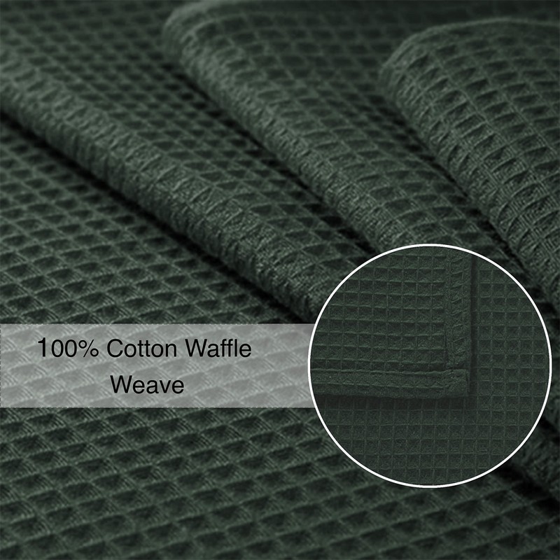Encasa XO Kitchen Dish Towels Set | Dark Green |