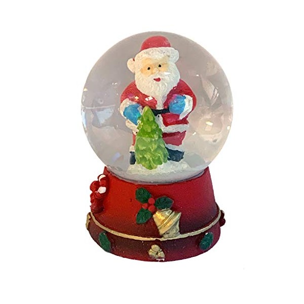 Kurt Adler Mini Christmas Snow Globe 2.25" Santa with Christmas
