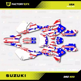 Factory EFX Red White Blue USA Flag Graphics Kit fits Suzuki DRZ400SM Drz400s drz400 DRZ