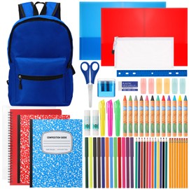 Gilprop 67 Pcs Back to School Supplies with Backpack Elementary Supply Bundle Kit Middle High School Essential for Kid Student Girl Boy Classroom(Blue)