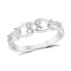 AeraVida Amazingly Subtle Swirling Linked Hearts .925 Sterling Silver Ring