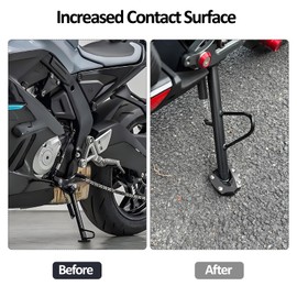 XIDAODIT For CFMOTO 675SR 675SRR 675 SR 675SR-R 2024 2025 Kickstand Base Plate Motorcycle Stand Pad and Keychain Set (Grey)