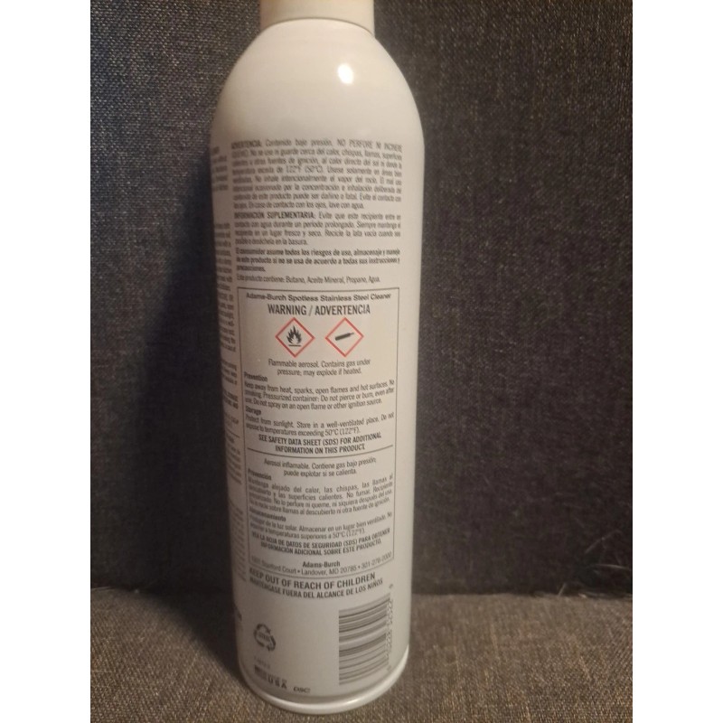 Adams-burch Stainless Steel Cleaner & Polish 17.oz - restaurant grade