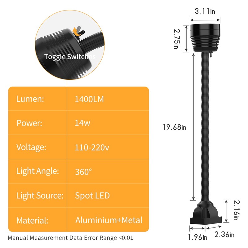 Led Machine Light Lathe Lights, Flexible Work Shop Light IP66