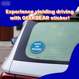 GEEKBEAR Baby on Board Sticker for Cars (Blue - 2 Pack) - Baby on Board - No Magnet or Suction Cup - Baby on Board Safety Sign - Cute and Funny Baby in Car Sticker Decal