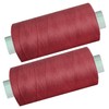 2 Spools of 500 m Sewing Thread/Synthread Bordeaux Red Polyester