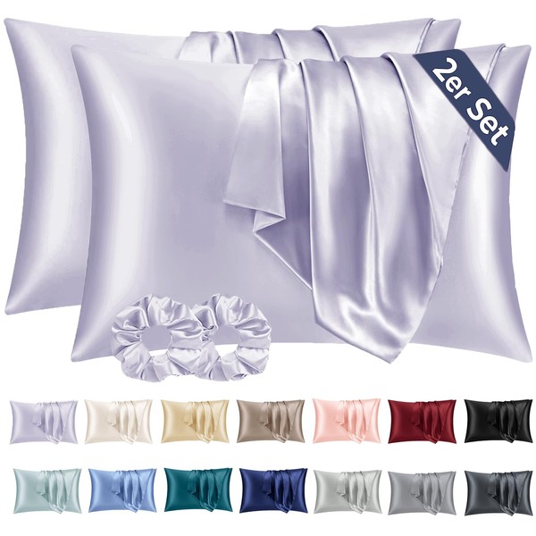 Vielit Set of 2 Satin Pillowcases, 40 x 80 cm,