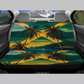 Binienty Jamaican Flag Rear Bench Car Seat Cover Palm Tree Print Car Seat Covers Stylish Car Accessories for Men Women Waterproof Interior for Car Trucks SUV