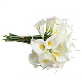 Veemoon 10piezas Ramos De Novia Artificiales De Color Blanco Ramos Elegantes para Bodas Flores De PU Realistas y Lavables para Decoración De Fiestas y Hogar