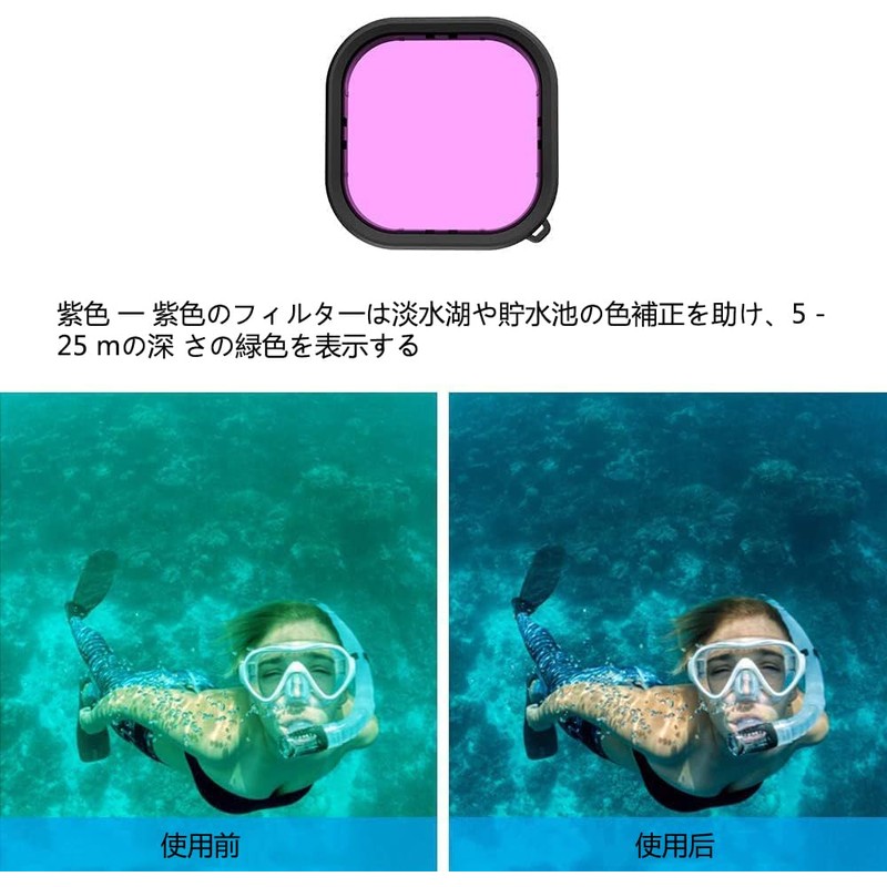 Lupholue Waterproof 60M Transparent Underwater Housing Case with Filter and