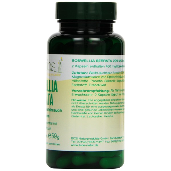 Bios Boswellia Serrata 200 mg Indian Frankincense, 100 Capsules, Pack of 1 (1 x 59 g)