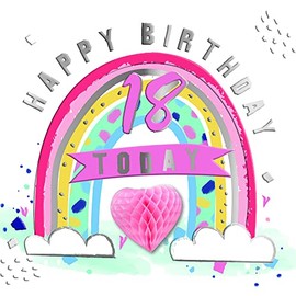 18 Today Fold Out Honeycomb 18th Birthday Greeting Card Talking Pictures Cards FFER0029/18