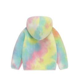 Mud Kingdom Toddler Boys Polar Fleece Jacket with Hood Lightweight Sherpa Lined Long Sleeve Outerwear Tie Dye 2T