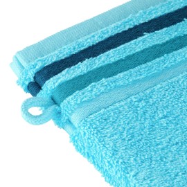 Schiesser Terry Wash Mitt Skyline Colour Set of 5 100% Cotton from Sustainable Production Absorbent Soft Colourfast 16 x 22 cm Turquoise