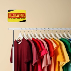 All Sales Final Sign | No Refund or Exchange PVC Sign for Stores | 12 x 8 inches