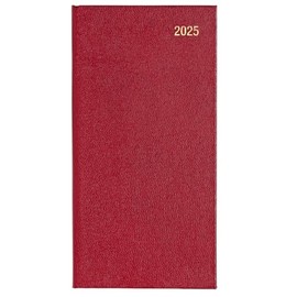 Morgan's Direct 2025 Slim Diary Two Weeks to View Planner with Hard Cover | Burgundy