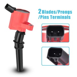 MAS Set of 8 Red Ignition Coil Pack DG508 & 8pcs Motorcraft Spark Plug SP479 Compatible With Ford F150 E250 Expedition Excursion Lincoln Navigator Replacement for DG457 DG491 3W7Z12029AA