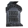 Gothic Raven Crow Perching On Black Roses Graveyard Tomb Headstone