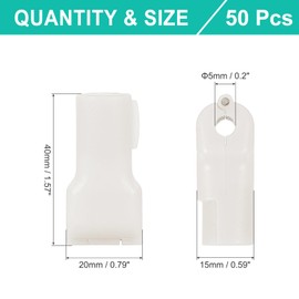 PATIKIL 5 mm Stop Peg Lock, 50 Pcs Pegboard Hooks Anti Sweep Theft Hook Locks Plastic Pegs for Mobile Accessories Shop Clothes Retail Security Display, White