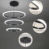 O'NEELDY Modern 3 Ring LED 52W Black Pendant Light with
