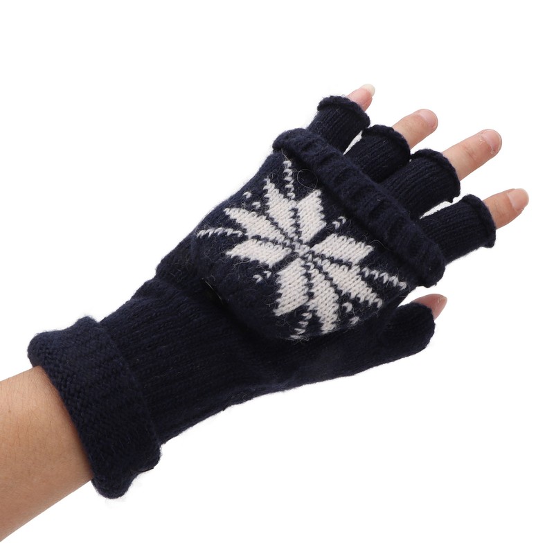 USB Heating Gloves Full Half Fingerless Knitting Double Side Warm