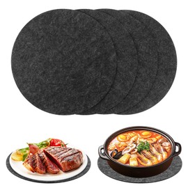 LOPYXBR Pack of 8 felt coasters, round, 30 cm, place mat made of robust felt, grey felt coasters, large felt coasters, round place mat for plates, pots, glasses or as a place mat