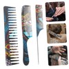 Healvian 3pcs Portable Hairdressing Comb for Men Tail Comb Material